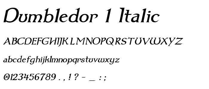 Dumbledor 1 Italic font